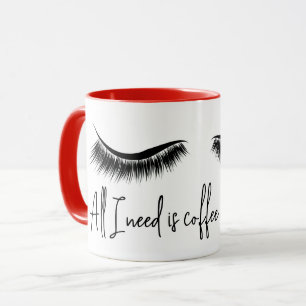 Caneca Texto divertido com Eyelashes