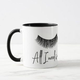 Caneca Texto divertido com Eyelashes
