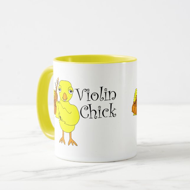 Caneca Texto do Pintinho Violino (Frente Esquerda)
