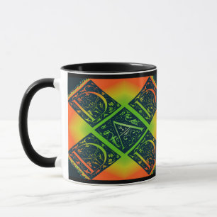 Caneca Texto do Rico do Pai - Laranja e Amarelo