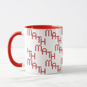 Caneca Texto dos Corações Vermelhos da Matemática