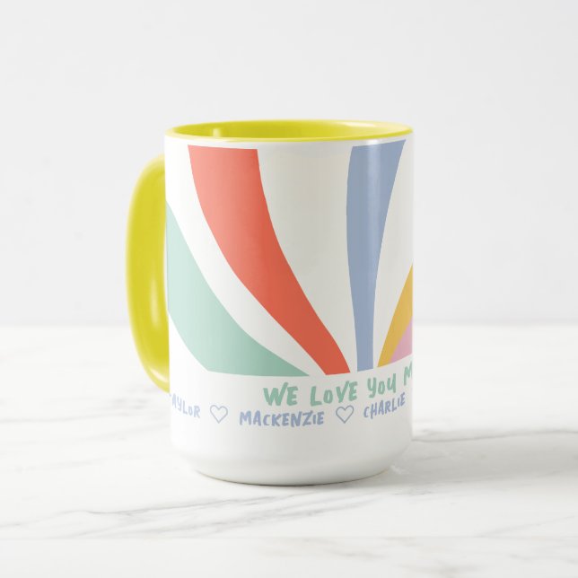 Caneca Texto e Flor Selvagem de Abstrato Personalizado (Frente Esquerda)