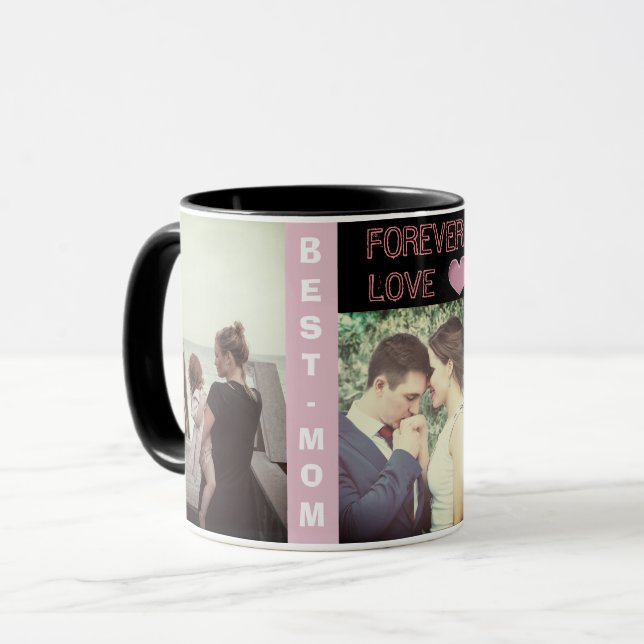 Caneca Texto e foto na moda modernos feitos sob encomenda (Frente Esquerda)