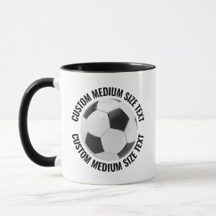 Caneca Texto Médio BLACK Combo 11oz Futebol Personalizado