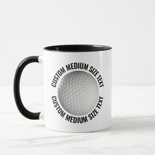 Caneca Texto Médio BLACK Combo 11oz Golf Personalizado (Esquerda)