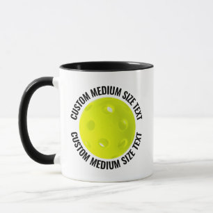 Caneca Texto Médio BLACK Combo 11oz Pickleball Personaliz
