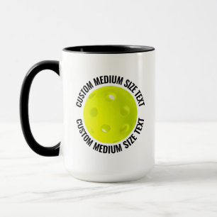 Caneca Texto Médio BLACK Combo 15oz Pickleball Personaliz