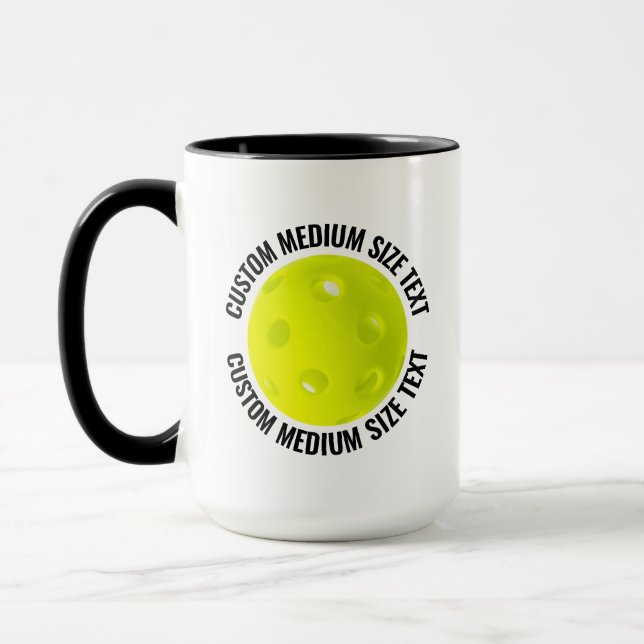 Caneca Texto Médio BLACK Combo 15oz Pickleball Personaliz (Esquerda)
