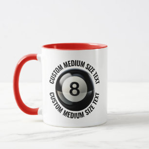 Caneca Texto Médio Combo RED 325ml Personalizado 8 Ball