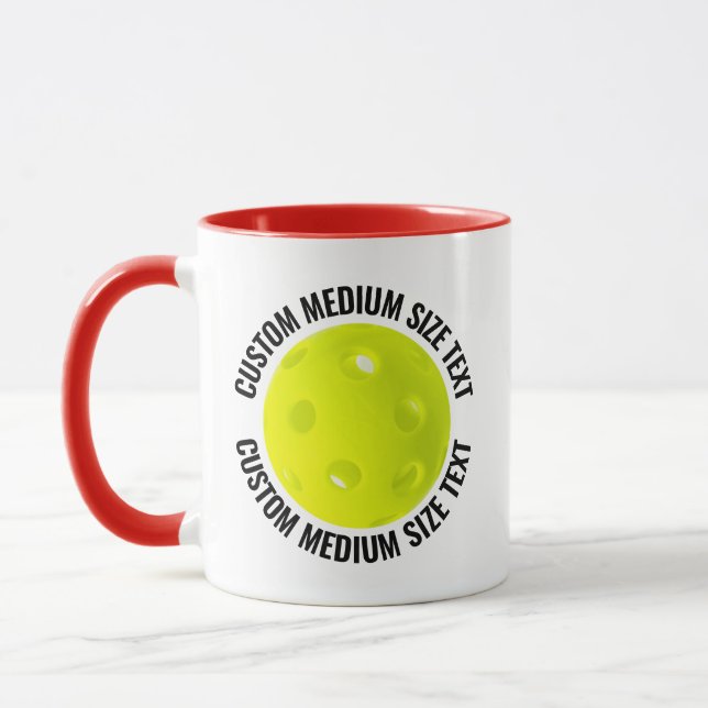 Caneca Texto Médio Combo Vermelho 11oz Pickleball Persona (Esquerda)
