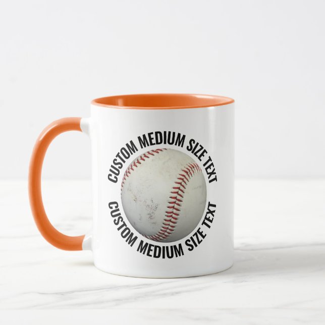 Caneca Texto Médio Laranja Combo 11oz Beisebol Personaliz (Esquerda)