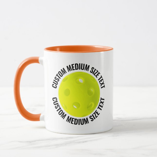 Caneca Texto Médio LARANJA Combo 11oz Pickleball Personal (Esquerda)