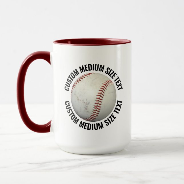 Caneca Texto Médio MAROON Combo 15oz Beisebol Personaliza (Esquerda)