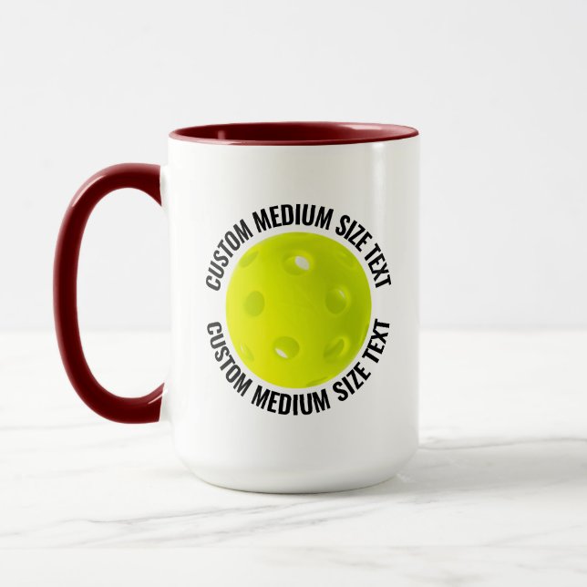 Caneca Texto Médio MAROON Combo 15oz Pickleball Personali (Esquerda)