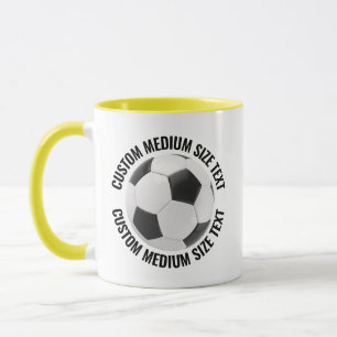 Caneca Texto Médio YELLOW Combo 11oz Futebol Personalizad