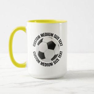 Caneca Texto Médio YELLOW Combo 15oz Futebol Personalizad