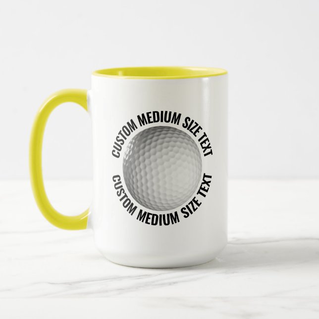 Caneca Texto Médio YELLOW Combo 15oz Golf Personalizado (Esquerda)