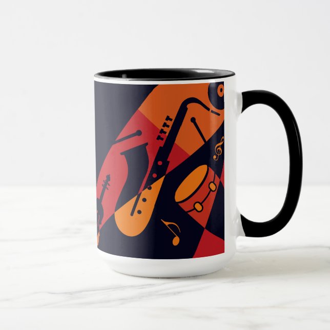 Caneca Texto personalizado Abstrato de músicas (Direita)