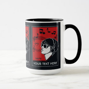Caneca Texto Personalizado Arte Deco Músicas