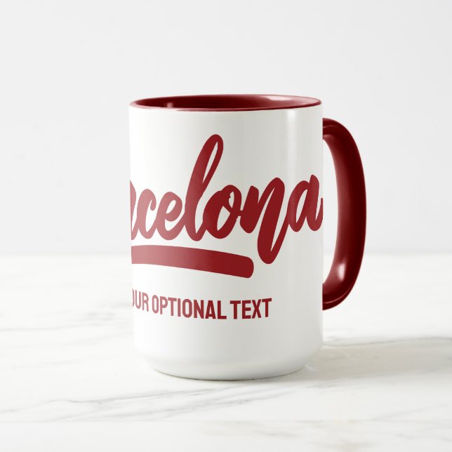Caneca Texto personalizado Barcelona (Frente Esquerda)