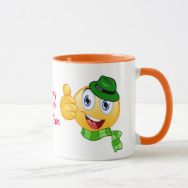 Caneca Texto personalizado borra Emoji com chapéu e espad