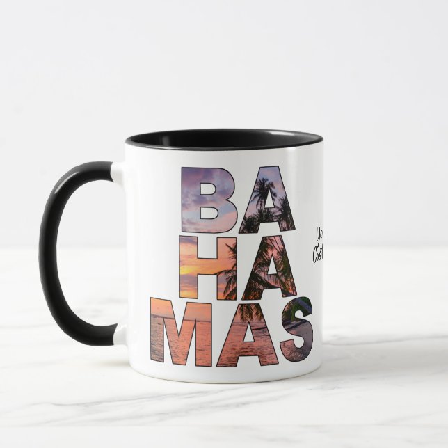 Caneca Texto personalizado canetas BAHAMAS (Esquerda)