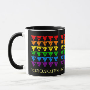 Caneca Texto personalizado Cotovelo Triângulo