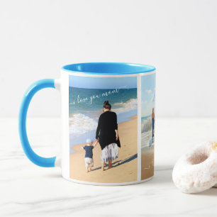Caneca Texto Personalizado da Colagem de Fotos - Eu Amo M
