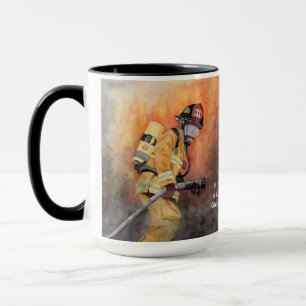 Caneca Texto personalizado do Firefighter Station Number