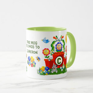 Caneca Texto Personalizado Flor Emoji Flor de Miúdo
