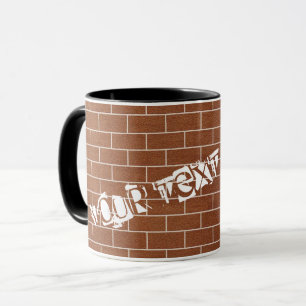 Caneca Texto Personalizado Muro de tijolos de Mug Persona