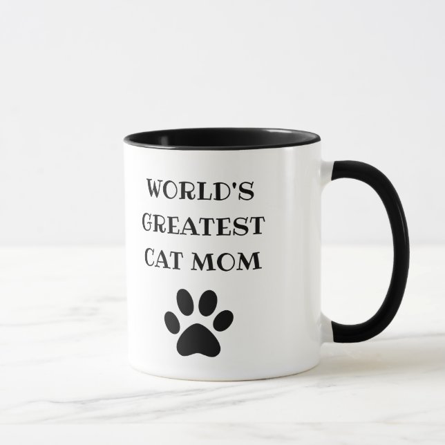 Caneca Texto Personalizado Personalizado da Maior Mãe Cat (Direita)