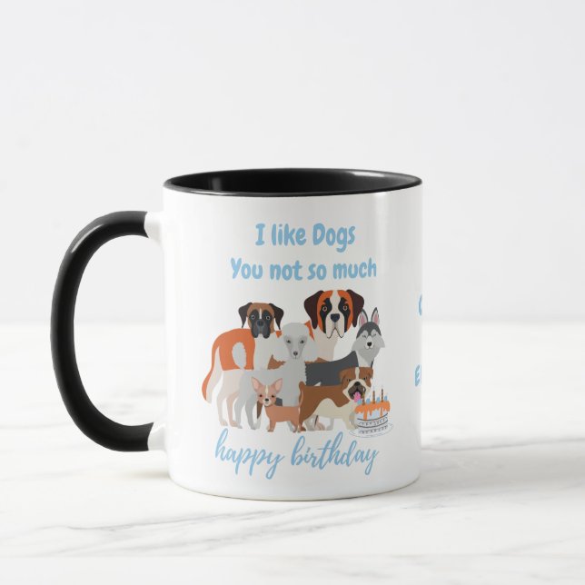 Caneca Texto Personalizável - Eu Gosto De Cachorros Você  (Esquerda)