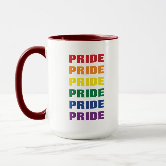 Caneca Texto repetitivo personalizável do Orgulho gay LGB (Esquerda)