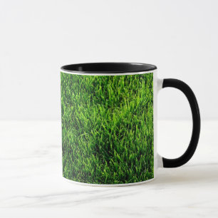 Caneca Textura da grama verde de um campo de futebol