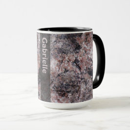 Caneca Textura da rocha da geologia Pinkish com nome