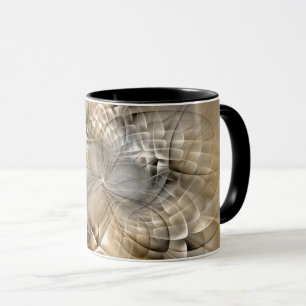 Caneca Textura de Arte Fractal Moderno Abstrato Tons da T