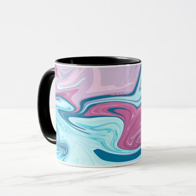 Caneca Textura de mármore líquido fluido abstrato e elega (Frente Esquerda)