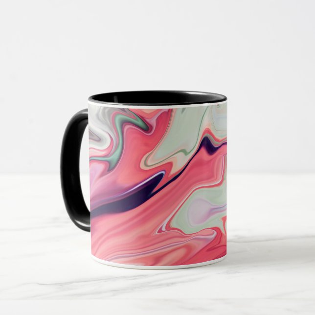 Caneca Textura de mármore líquido fluido abstrato elegant (Frente Esquerda)