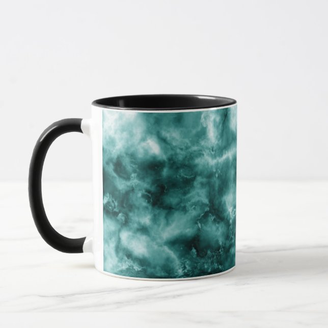 Caneca Textura de mármore verde escuro (Esquerda)
