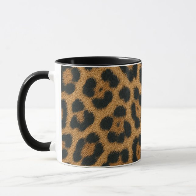 Caneca Textura e Padrão de Pele de Leopardo  (Esquerda)