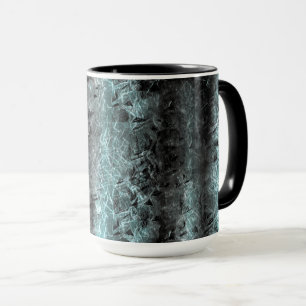 Caneca Textura fibrosa estranha em azul claro e preto