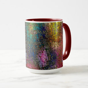 Caneca Textura granulada escura e colorida em tinta raspa