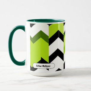 Caneca Textura Moderna Chevron Wasabi Vibrante