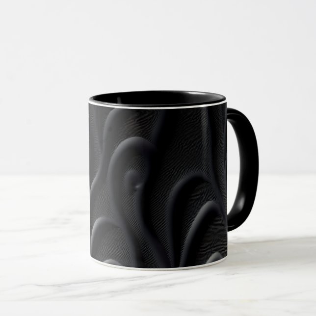 Caneca Textura preta moderna e fantasia Coffee Mugs (Frente Esquerda)