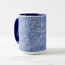 Caneca Textura rústica azul e livro