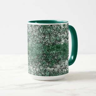 Caneca Textura verde de óleo sobre palitos e fiapos