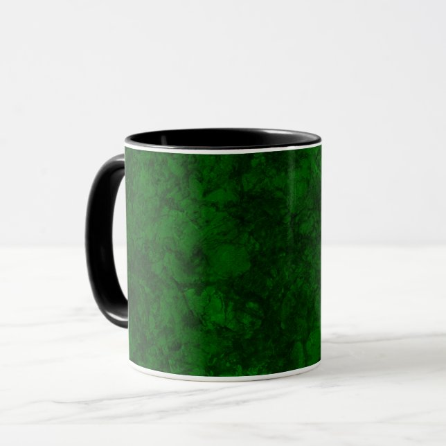 Caneca Textura verde-escura, granito de mármore suede (Frente Esquerda)
