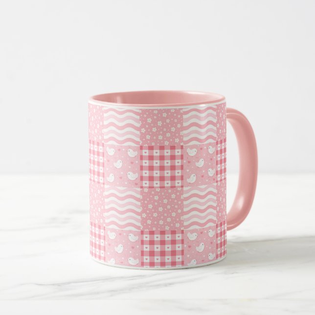 Caneca Texturas Rosa (Frente Esquerda)