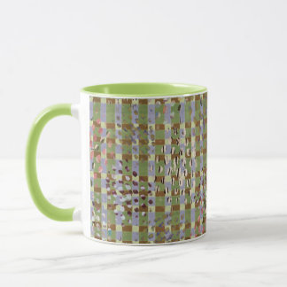 Caneca Textured Pointillism Grid Pattern Artwork